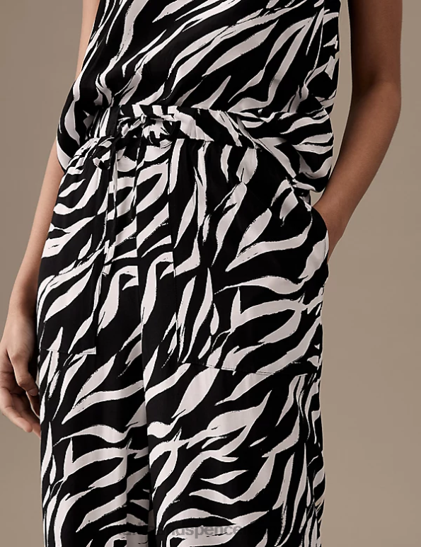 Marks and Spencer sale - Women White/Black Clothing Marks & Spencer Printed Wide Leg Trousers 20VTD2564