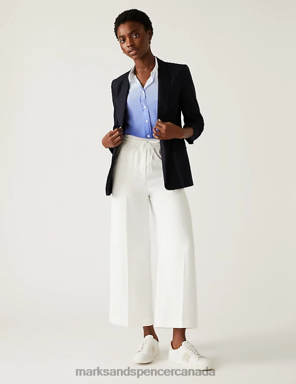 Marks and Spencer Canada - Women Light Blue Mix Clothing Marks & Spencer Printed Collared Long Sleeve Shirt 20VTD1311