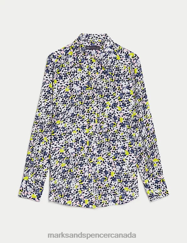 Marks and Spencer sale - Women Light Pink Mix Clothing Marks & Spencer Printed Collared Shirt 20VTD490