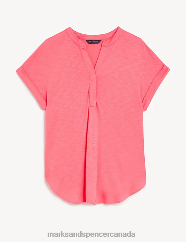 Marks and Spencer sale - Women Medium Pink Clothing Marks & Spencer Jersey Regular Fit Top 20VTD1509