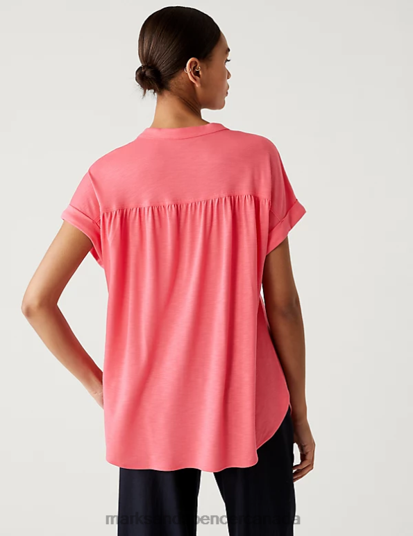 Marks and Spencer sale - Women Medium Pink Clothing Marks & Spencer Jersey Regular Fit Top 20VTD1509