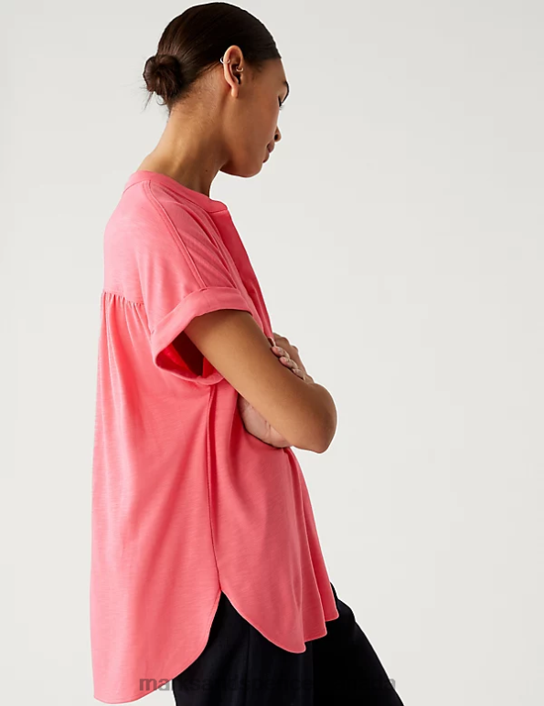 Marks and Spencer sale - Women Medium Pink Clothing Marks & Spencer Jersey Regular Fit Top 20VTD1509