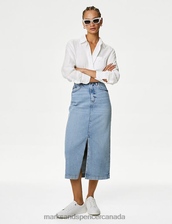 Women White Clothing Marks & Spencer Pure Linen Oversized Shirt 20VTD35 - Marks and Spencer Canada locations