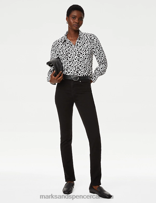 Marks and Spencer near me - Women White Mix Clothing Marks & Spencer Printed Collared Shirt 20VTD489