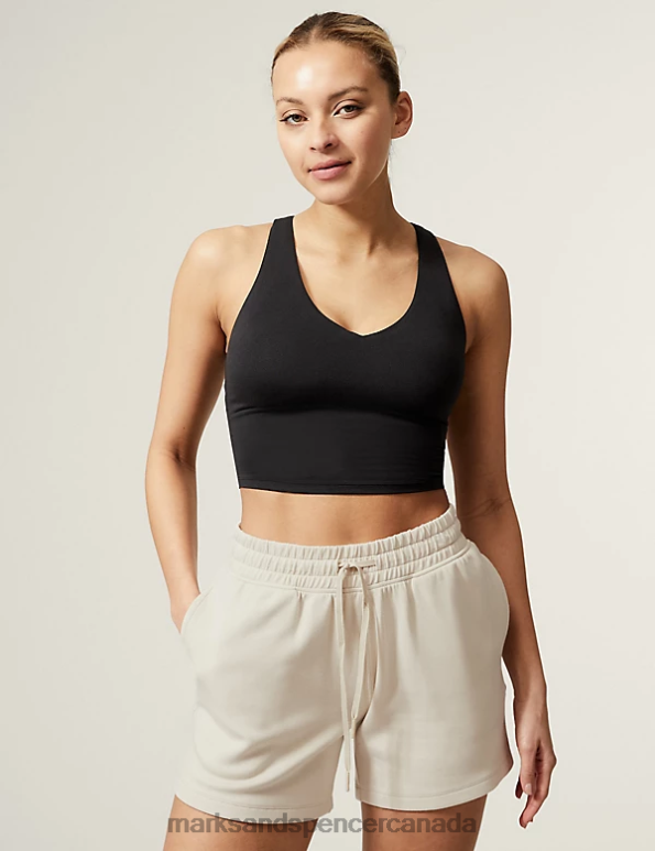 Women Beige Clothing Marks & Spencer High Waisted Shorts 20VTD2958 - Marks and Spencer outlet