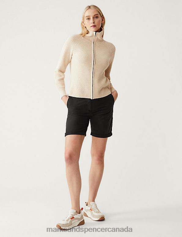 Marks and Spencer sale - Women Black Clothing Marks & Spencer Cotton Rich Tea Dyed Chino Shorts 20VTD2232