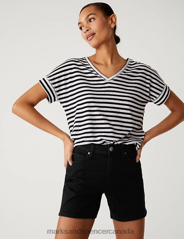 Marks and Spencer sale - Women Black Clothing Marks & Spencer Denim Shorts 20VTD3405