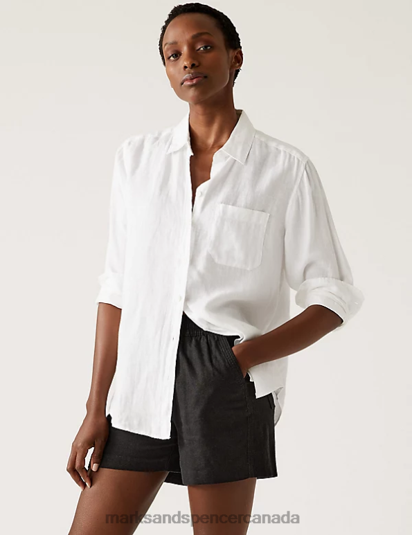 Marks and Spencer near me - Women Black Clothing Marks & Spencer Linen Rich Shorts 20VTD3326