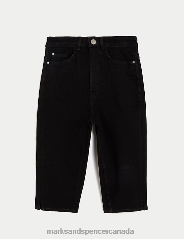 Marks and Spencer near me - Women Black Clothing Marks & Spencer Magic Shaping Denim Knee Length Shorts 20VTD2973