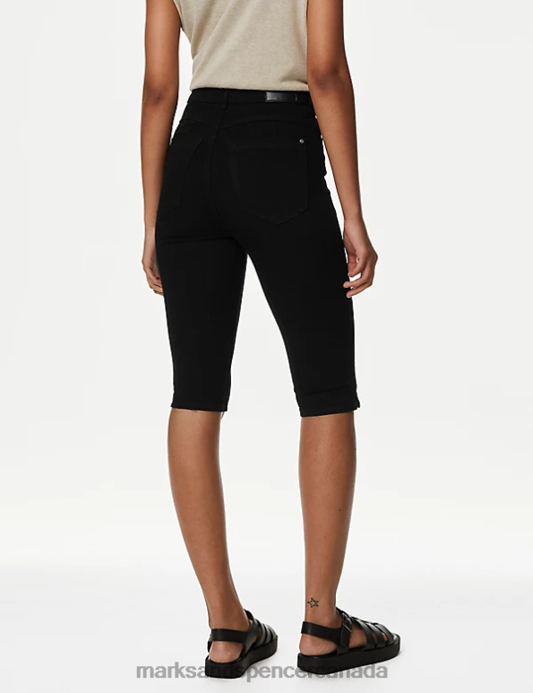 Marks and Spencer near me - Women Black Clothing Marks & Spencer Magic Shaping Denim Knee Length Shorts 20VTD2973