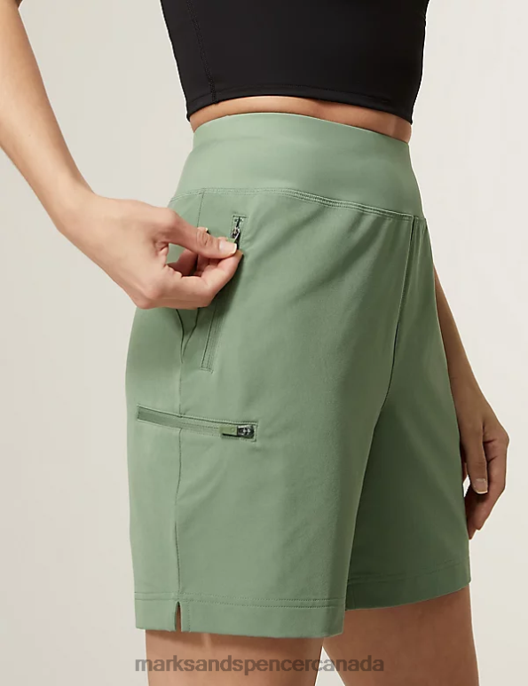 Marks and Spencer near me - Women Bright Sage Clothing Marks & Spencer Stormwear Relaxed Trekking Shorts 20VTD3140