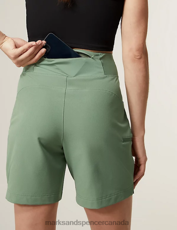 Marks and Spencer near me - Women Bright Sage Clothing Marks & Spencer Stormwear Relaxed Trekking Shorts 20VTD3140