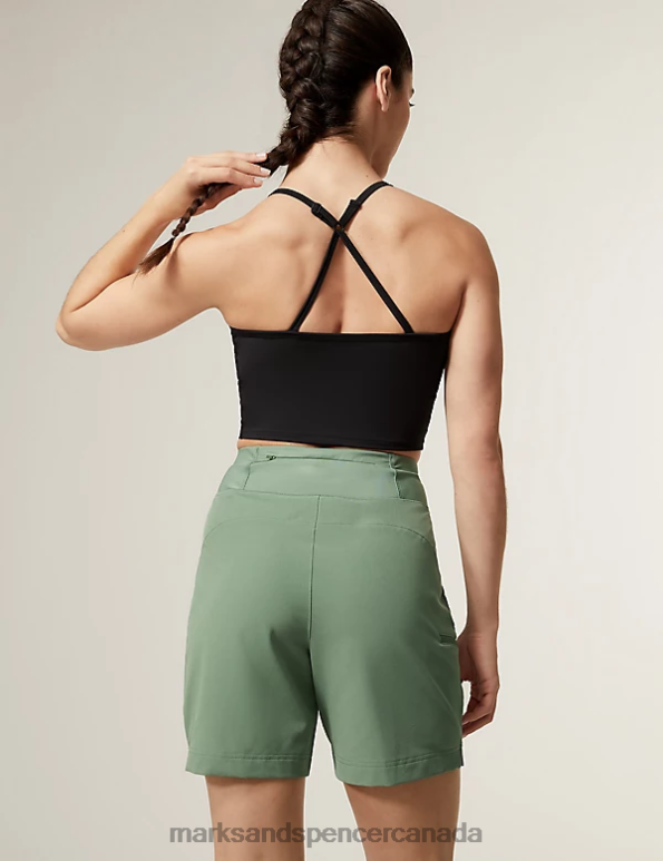 Marks and Spencer near me - Women Bright Sage Clothing Marks & Spencer Stormwear Relaxed Trekking Shorts 20VTD3140