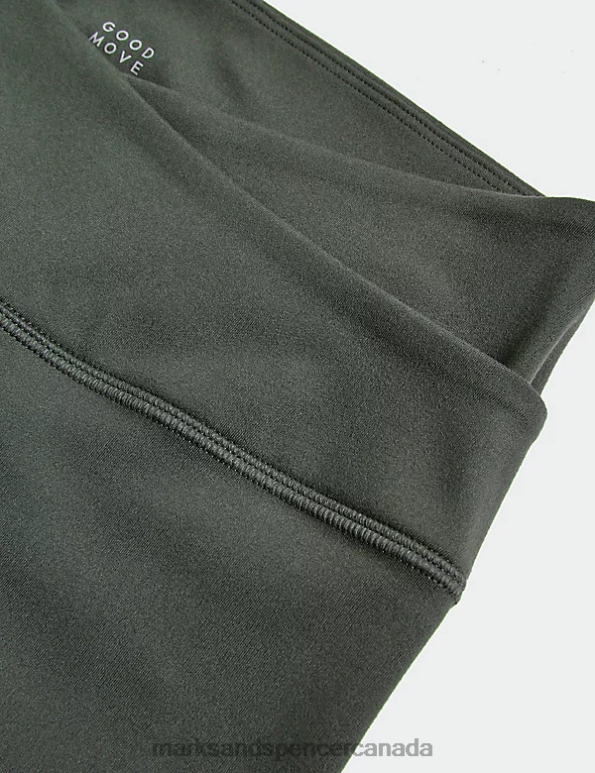 Women Dark Olive Clothing Marks & Spencer Go Balance High Waisted Yoga Shorts 20VTD2606 - Marks and Spencer Canada locations