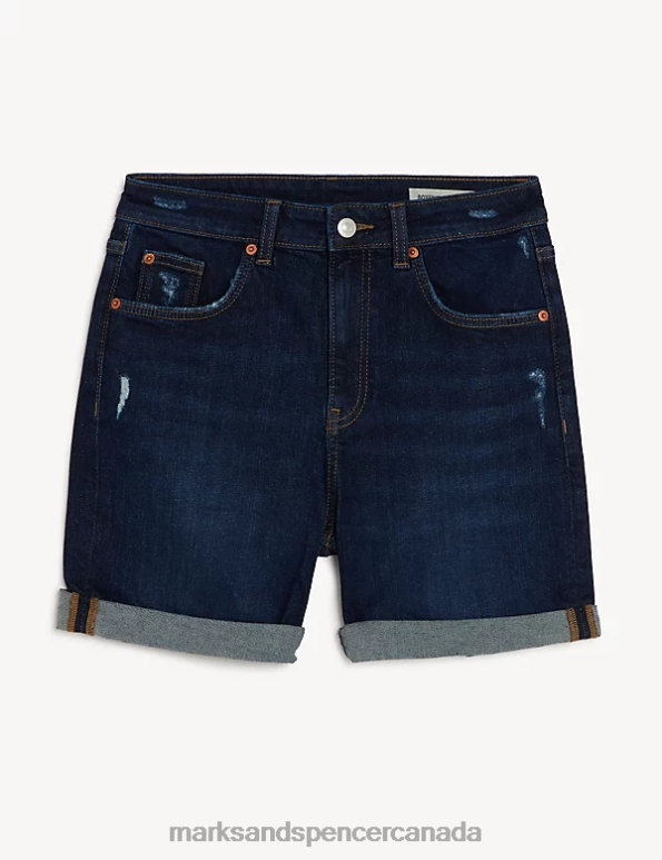 Women Indigo Clothing Marks & Spencer Denim Boyfriend Shorts 20VTD1792 - Marks and Spencer outlet