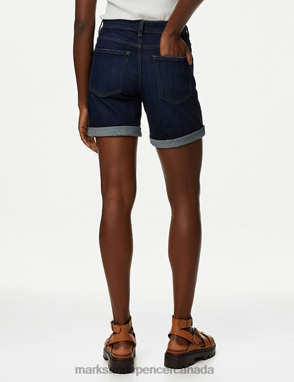 Women Indigo Clothing Marks & Spencer Denim Boyfriend Shorts 20VTD1792 - Marks and Spencer outlet