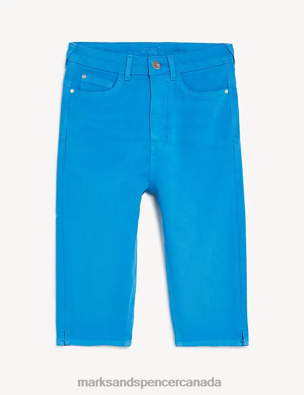 Women Lagoon Clothing Marks & Spencer Magic Shaping Denim Knee Length Shorts 20VTD2976 - Marks and Spencer Canada locations