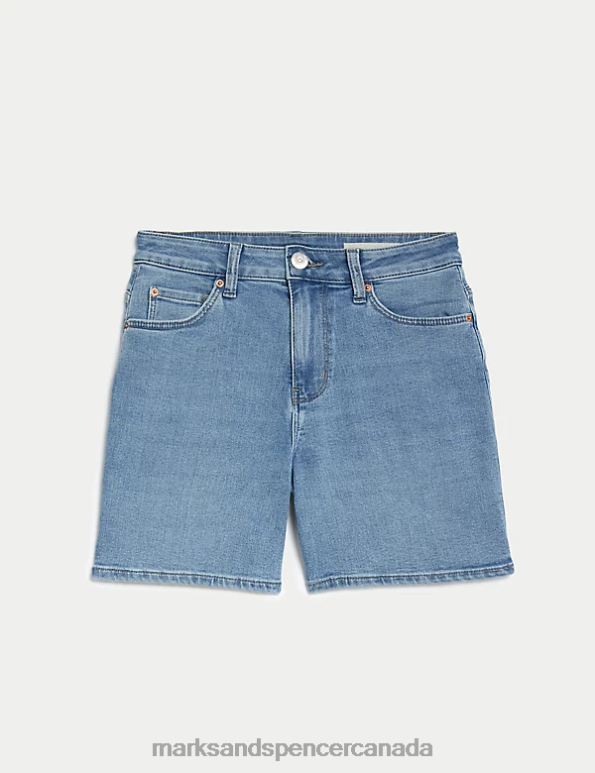Marks and Spencer Canada - Women Light Indigo Clothing Marks & Spencer Denim Shorts 20VTD3403