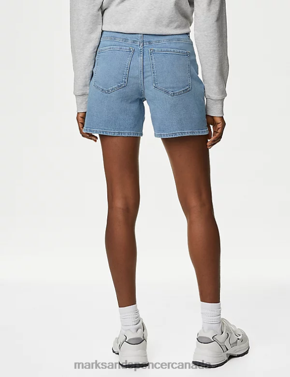 Marks and Spencer Canada - Women Light Indigo Clothing Marks & Spencer Denim Shorts 20VTD3403