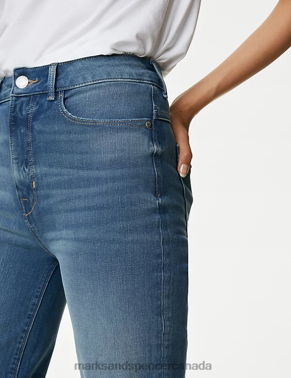 Marks and Spencer Canada - Women Medium Indigo Clothing Marks & Spencer Magic Shaping Denim Bermuda Shorts 20VTD1187
