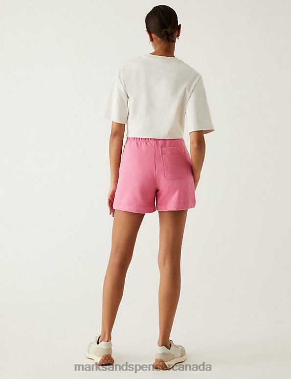 Marks and Spencer sale - Women Medium Rose Clothing Marks & Spencer Cotton Rich Jersey Jogger Shorts 20VTD1520