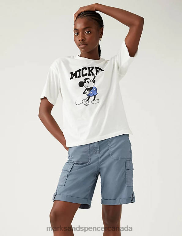 Women Mid Grey Clothing Marks & Spencer Lyocell Rich Cargo Tea Dyed Shorts 20VTD958 - Marks and Spencer outlet