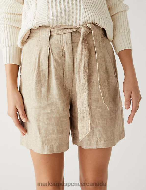 Women Natural Clothing Marks & Spencer Pure Linen Shorts 20VTD3335 - Marks and Spencer Canada locations