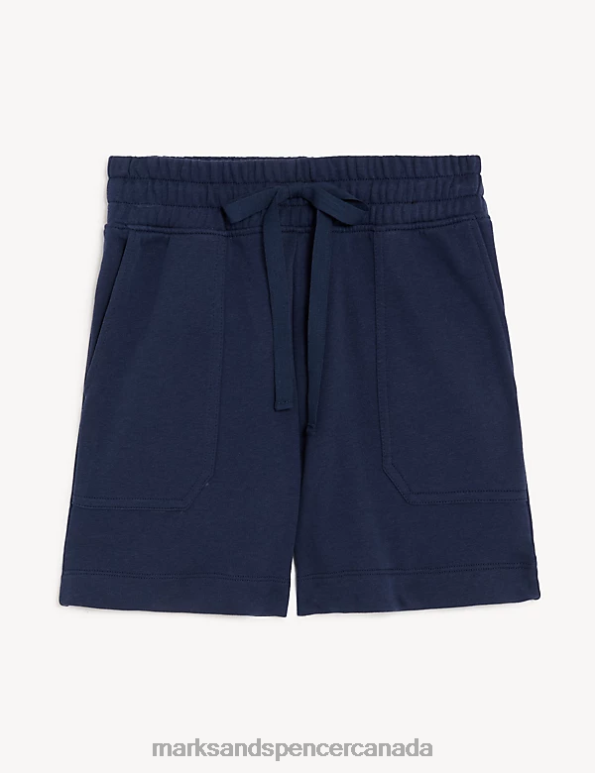 Women Navy Clothing Marks & Spencer Cotton Rich Jersey Jogger Shorts 20VTD1523 - Marks and Spencer outlet