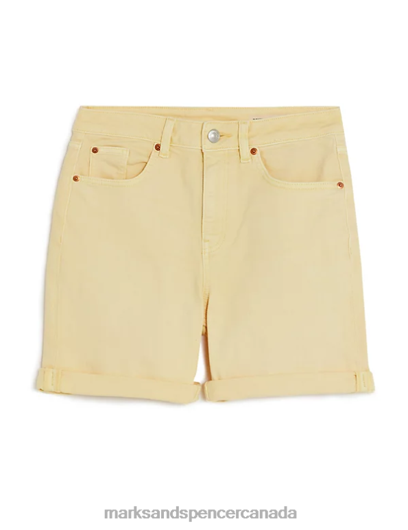 Marks and Spencer near me - Women Pale Gold Clothing Marks & Spencer Denim Boyfriend Shorts 20VTD1788