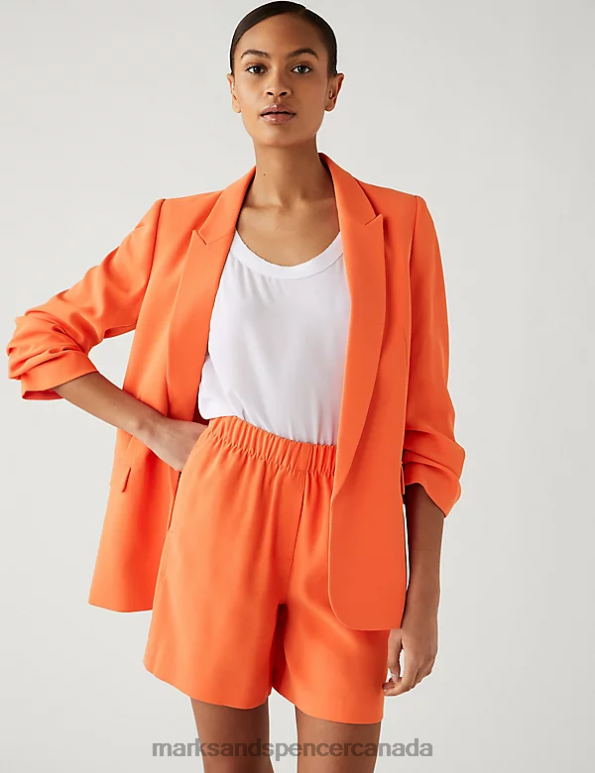 Marks and Spencer Canada - Women Tangerine Clothing Marks & Spencer High Waisted Shorts 20VTD2509