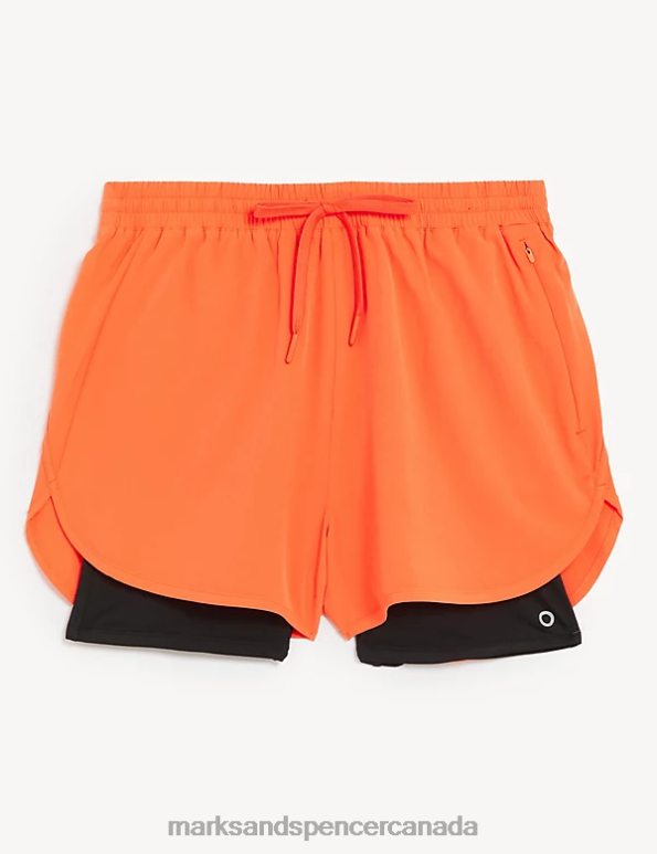 Women Tangerine Clothing Marks & Spencer Woven Layered Gym Shorts 20VTD3168 - Marks and Spencer online