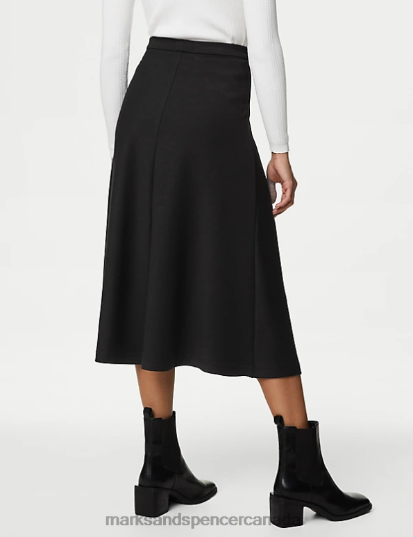 Marks and Spencer near me - Women Black Clothing Marks & Spencer Jersey Midi Circle Skirt 20VTD1742