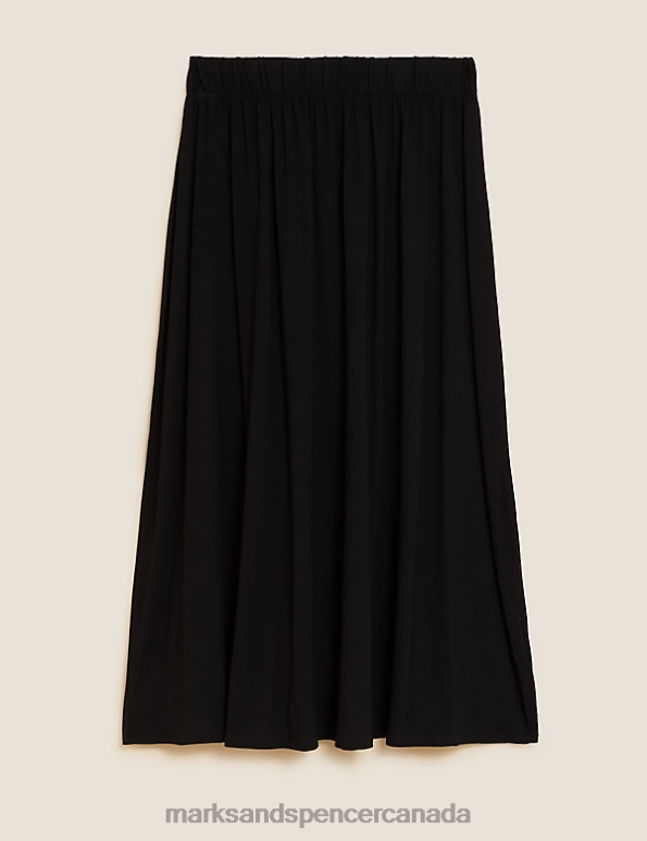 Marks and Spencer Canada - Women Black Clothing Marks & Spencer Jersey Midi Circle Skirt 20VTD2521