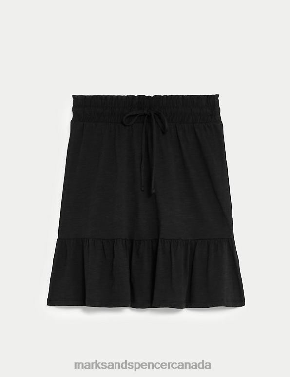 Marks and Spencer sale - Women Black Clothing Marks & Spencer Jersey Mini Tiered Skirt 20VTD2555