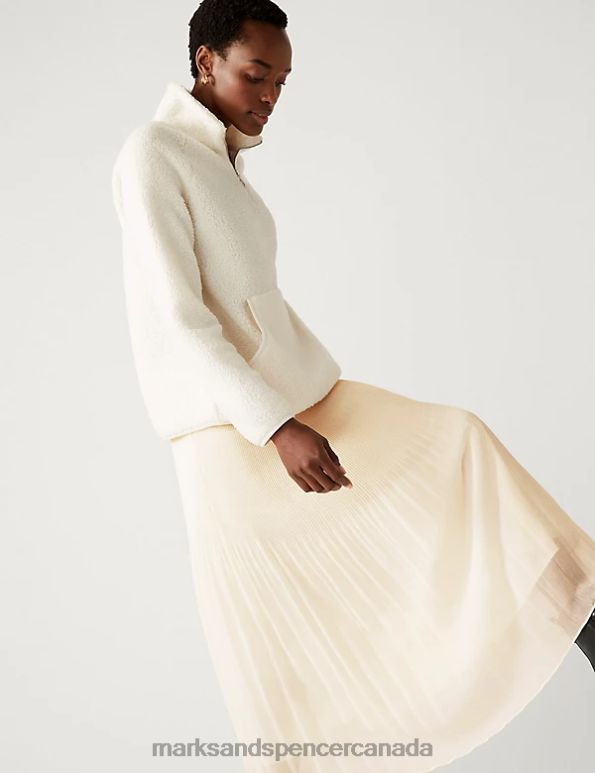 Marks and Spencer near me - Women Ivory Clothing Marks & Spencer Plisse Midaxi Skirt 20VTD1443