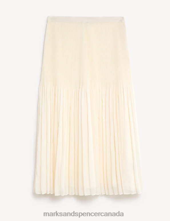 Marks and Spencer near me - Women Ivory Clothing Marks & Spencer Plisse Midaxi Skirt 20VTD1443