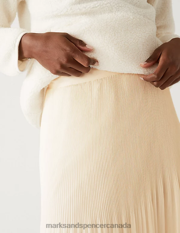Marks and Spencer near me - Women Ivory Clothing Marks & Spencer Plisse Midaxi Skirt 20VTD1443