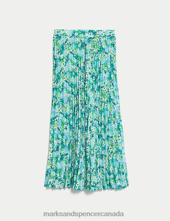Women Multi Clothing Marks & Spencer Floral Pleated Midaxi Skirt 20VTD1478 - Marks and Spencer outlet