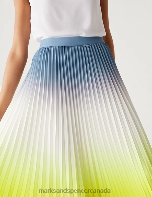 Women Multi Clothing Marks & Spencer Ombre Pleated Midaxi Skirt 20VTD1466 - Marks and Spencer Canada locations