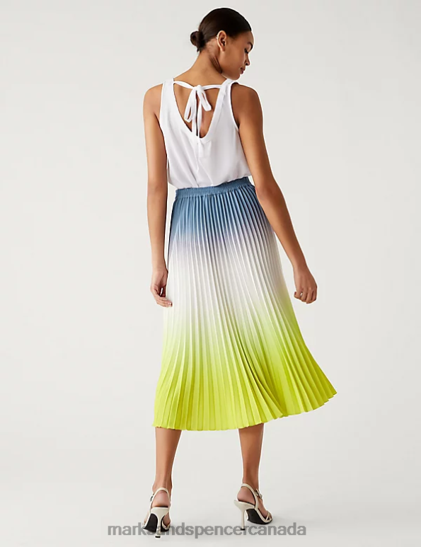 Women Multi Clothing Marks & Spencer Ombre Pleated Midaxi Skirt 20VTD1466 - Marks and Spencer Canada locations
