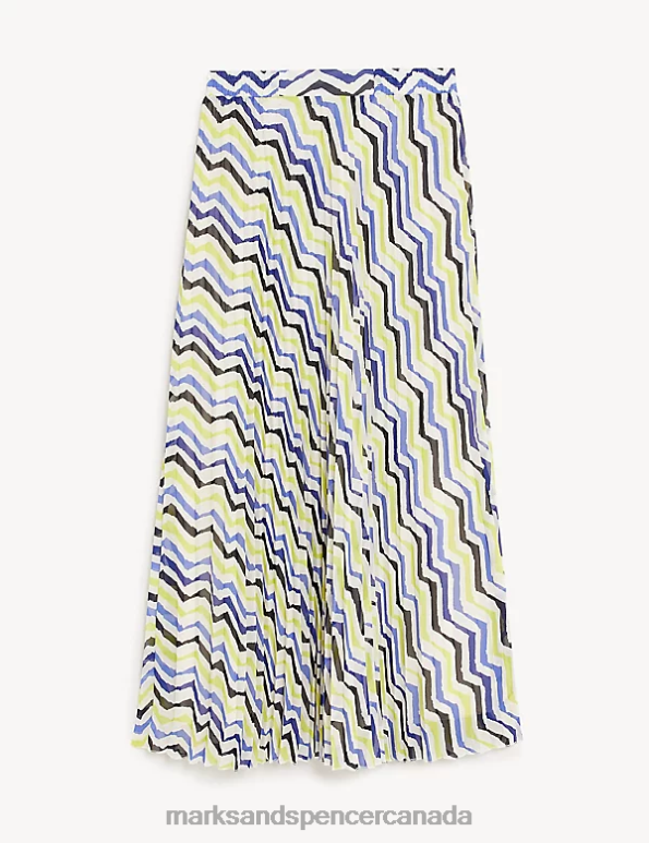 Women Multi Clothing Marks & Spencer Printed Pleated Midaxi Skirt 20VTD1360 - Marks and Spencer online