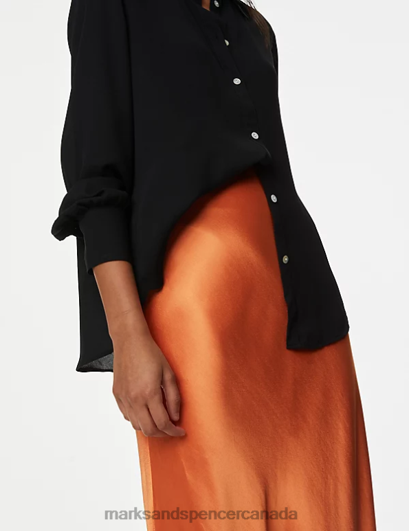 Marks and Spencer sale - Women Orange Clothing Marks & Spencer Satin Midaxi Slip Skirt 20VTD670