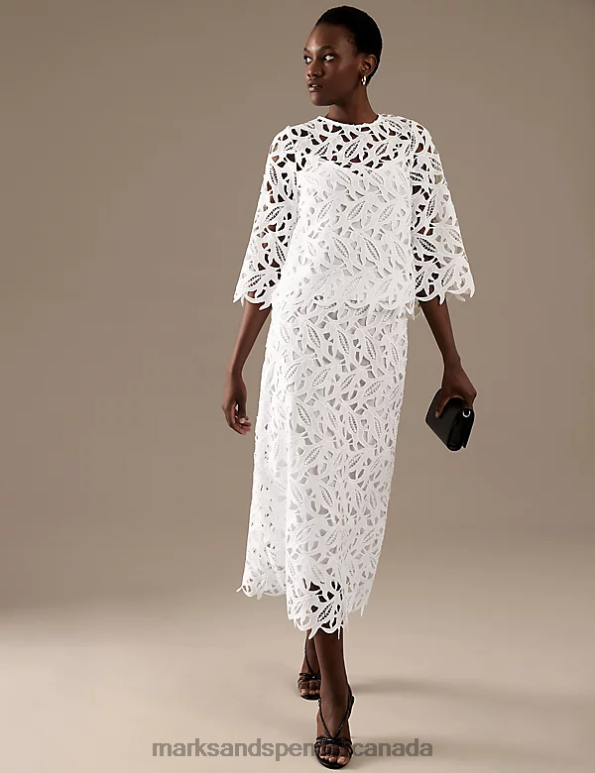 Marks and Spencer sale - Women Soft White Clothing Marks & Spencer Lace Midaxi A-Line Skirt 20VTD1933