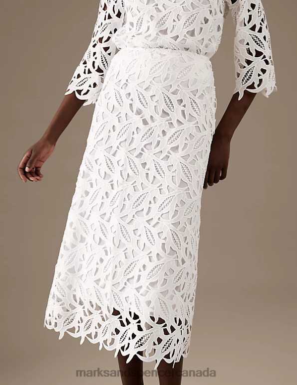 Marks and Spencer sale - Women Soft White Clothing Marks & Spencer Lace Midaxi A-Line Skirt 20VTD1933