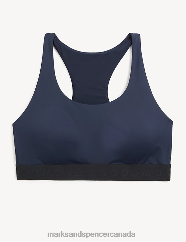Women Navy Clothing Marks & Spencer Medium Support Non Wired Sports Bra 20VTD4469 - Marks and Spencer online