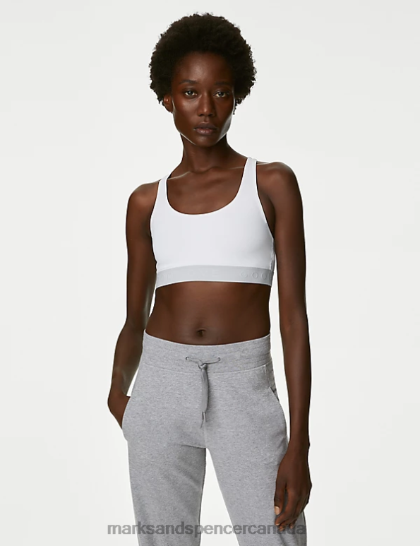 Marks and Spencer sale - Women White Clothing Marks & Spencer Medium Support Non Wired Sports Bra 20VTD4059
