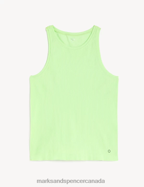 Women Light Mint Clothing Marks & Spencer Ribbed High Neck Seamless Vest Top 20VTD3004 - Marks and Spencer outlet