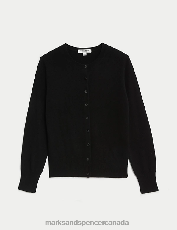 Marks and Spencer sale - Women Black Clothing Marks & Spencer Pure Cashmere Crew Neck Cardigan 20VTD2538