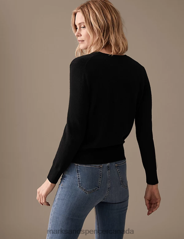 Marks and Spencer sale - Women Black Clothing Marks & Spencer Pure Cashmere Crew Neck Cardigan 20VTD2538