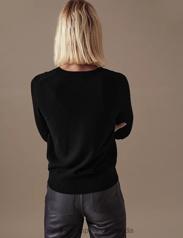 Marks and Spencer sale - Women Black Clothing Marks & Spencer Pure Cashmere V-Neck Jumper 20VTD2031